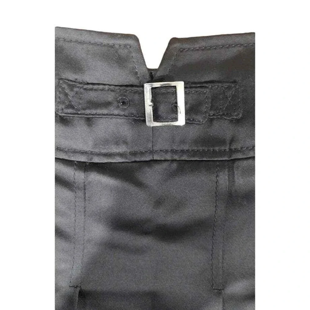Kulson Italy Pleated Satin Fully Lined Mini‎ Skirt, Black, Italian Size 40 (4)